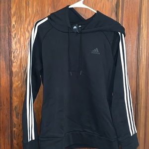Adidas Black Sweatshirt with Signature Strips.